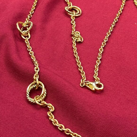 Ralph Lauren Gold-Tone Chain Double Circle Station Necklace - Picture 6 of 10